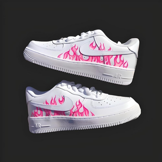 Pink Flame Custom AF1 Sneakers