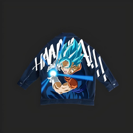Goku SSJ God Custom Jacket Denim